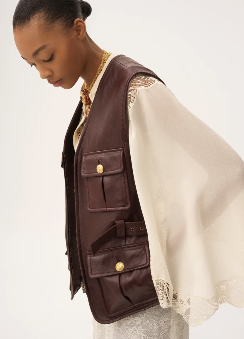 CHLOÉ - Veste sans manches utilitaire en cuir