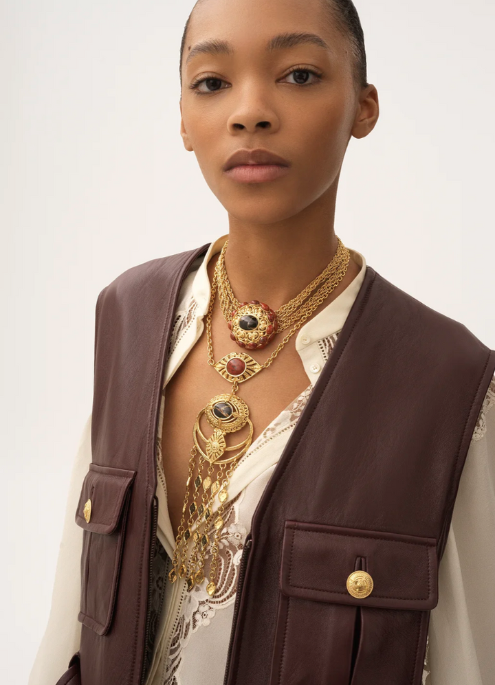 CHLOÉ - Veste sans manches utilitaire en cuir
