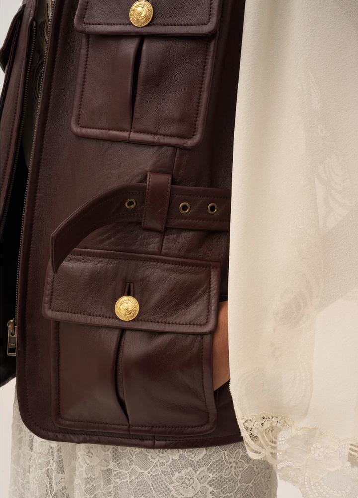 CHLOÉ - Veste sans manches utilitaire en cuir