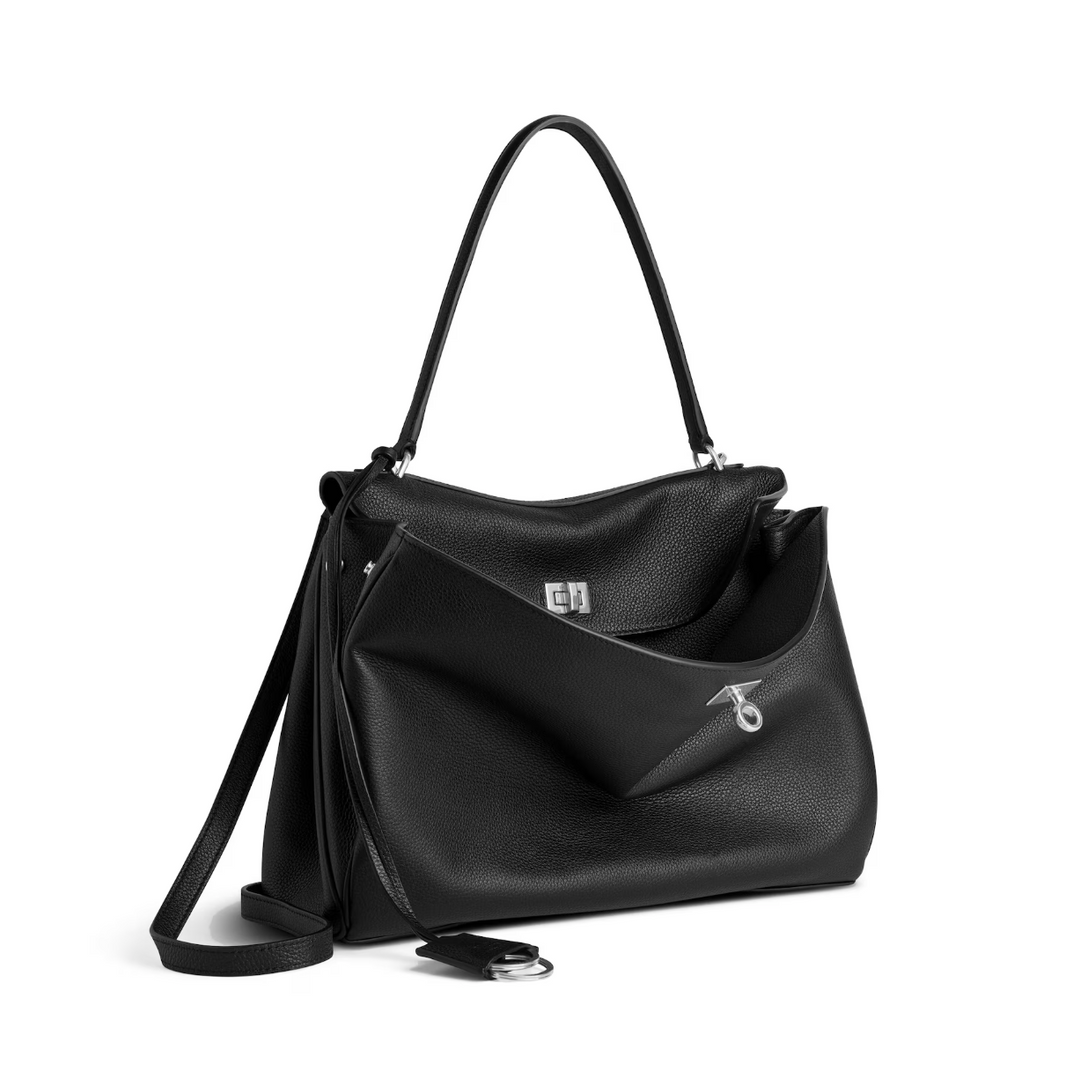 BALENCIAGA - Women's Rodeo Handbag Medium Grained Calfskin in Black