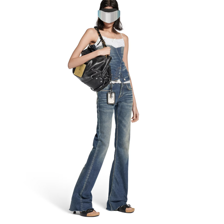 BALENCIAGA - Women's Slim Fit Bootcut Pants in Dark Blue