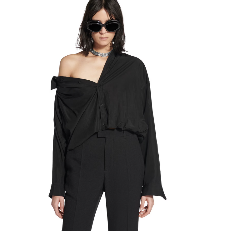 BALENCIAGA - Women's One Shoulder Shirt in Black