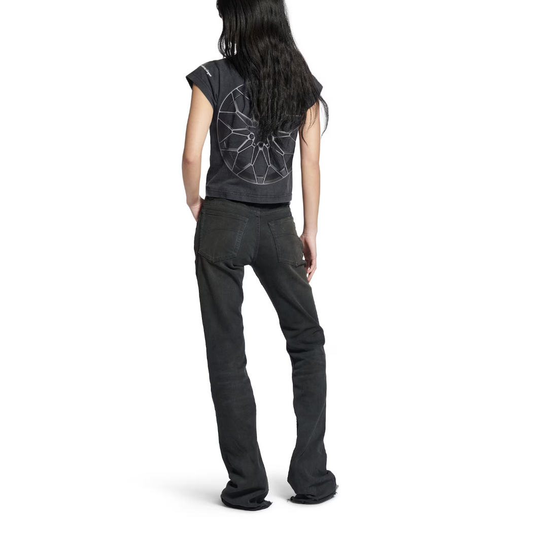 BALENCIAGA - Women's Slim Fit Bootcut Pants in Black/green/red