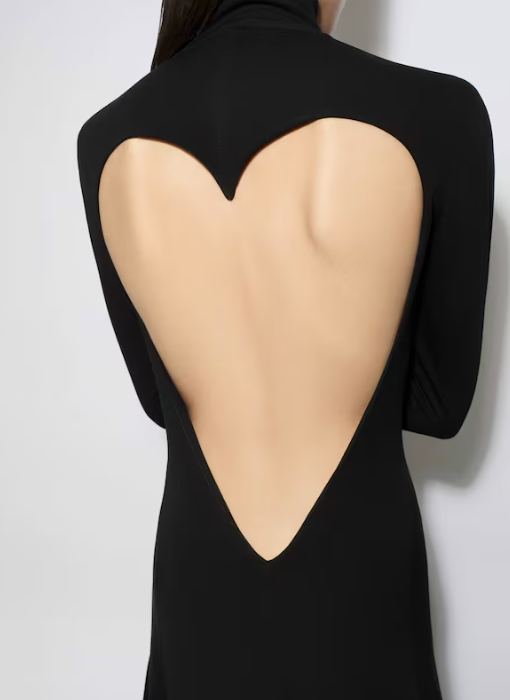 ALAÏA - ROBE COEUR EN JERSEY FLUIDE