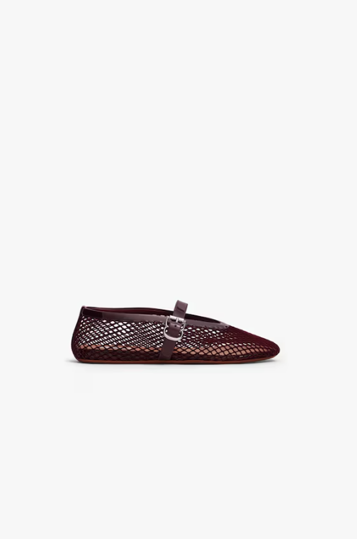 ALAÏA - BALLERINES EN RÉSILLE EFFET VELOURS
