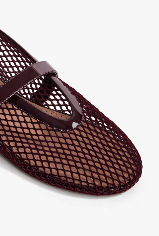 ALAÏA - BALLERINES EN RÉSILLE EFFET VELOURS