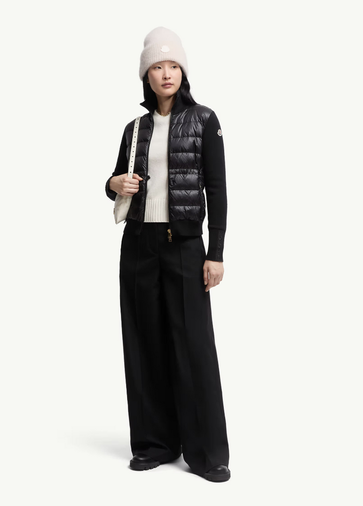 MONCLER - Cardigan zippé matelassé en laine