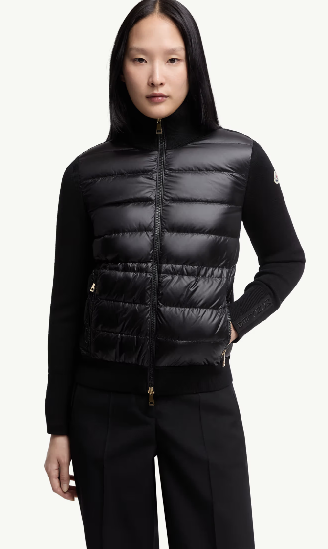 MONCLER - Cardigan zippé matelassé en laine
