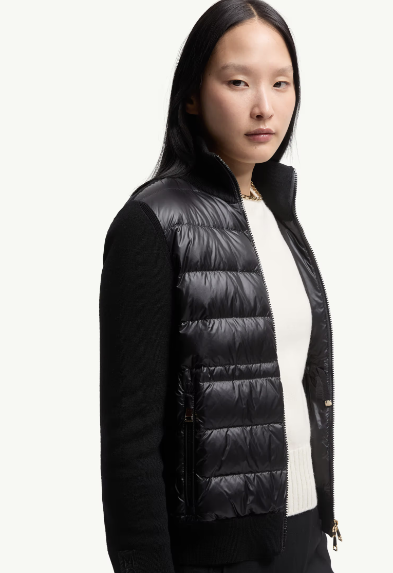 MONCLER - Cardigan zippé matelassé en laine