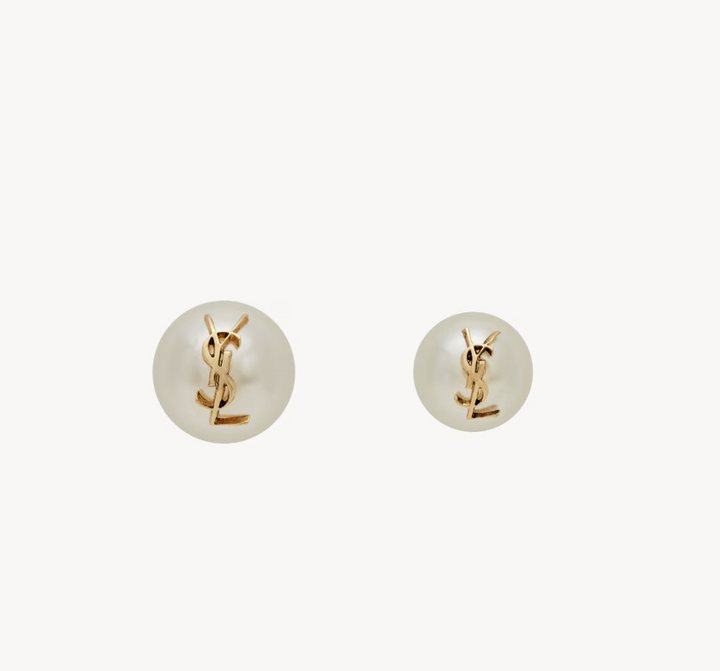 SAINT LAURENT - Boucles d’oreilles perles CASSANDRE en métal