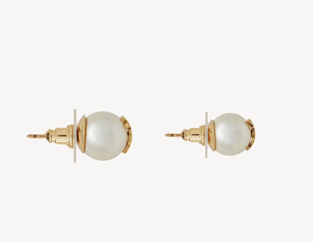 SAINT LAURENT - Boucles d’oreilles perles CASSANDRE en métal