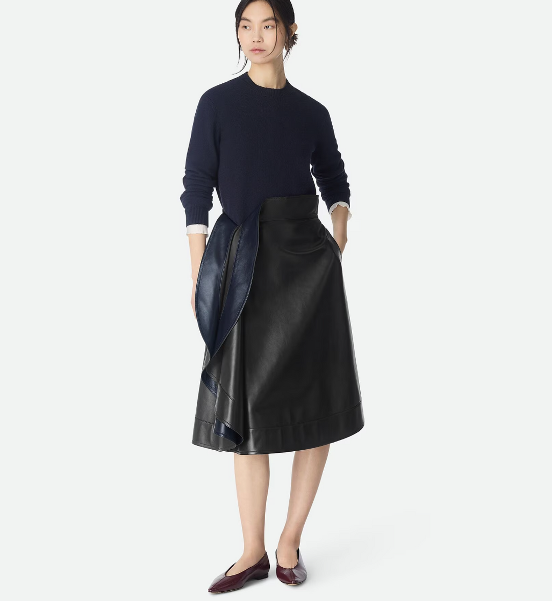 BOTTEGA VENETA - Jupe trapèze en cuir