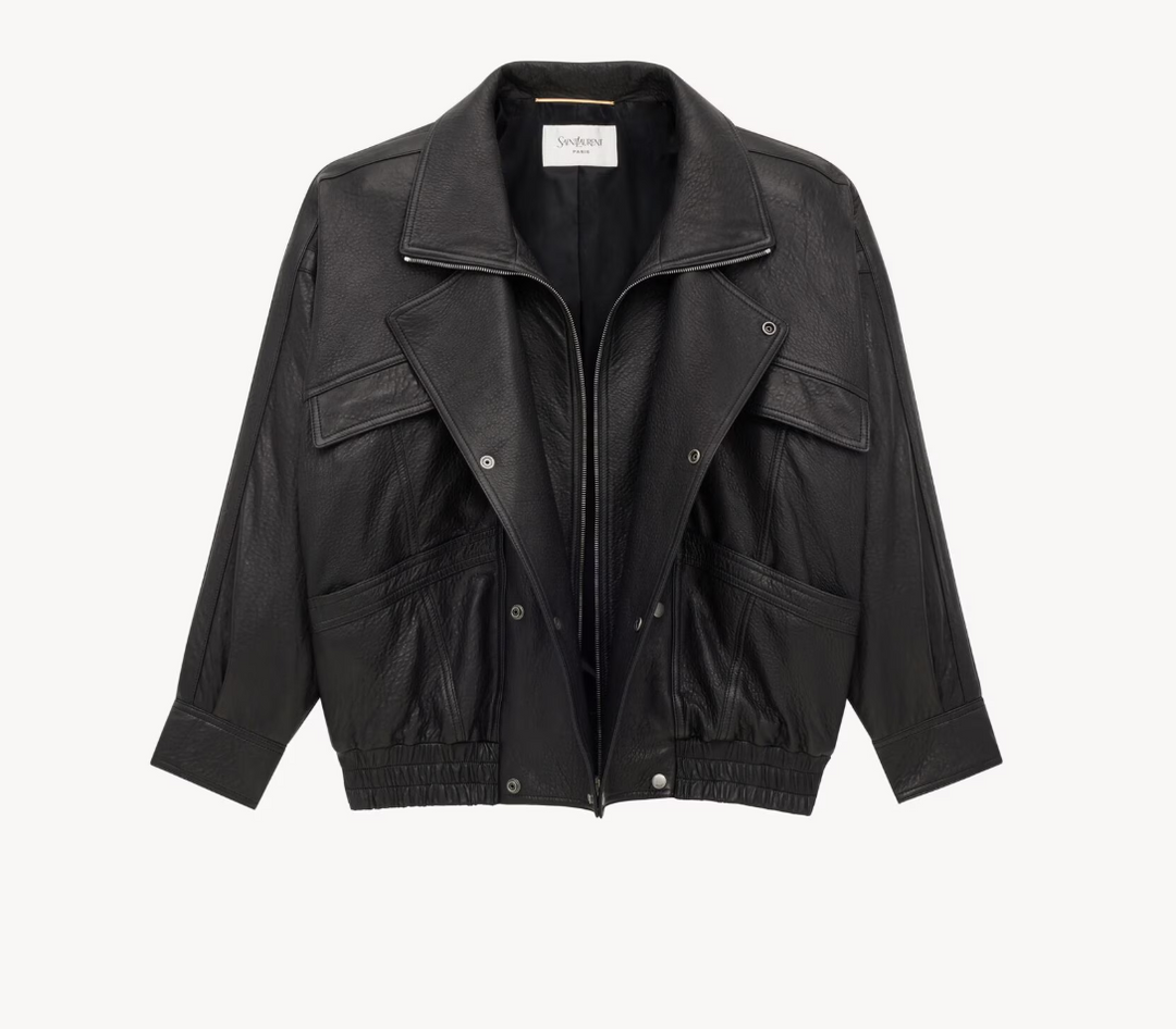SAINT LAURENT - Bomber en cuir d’agneau