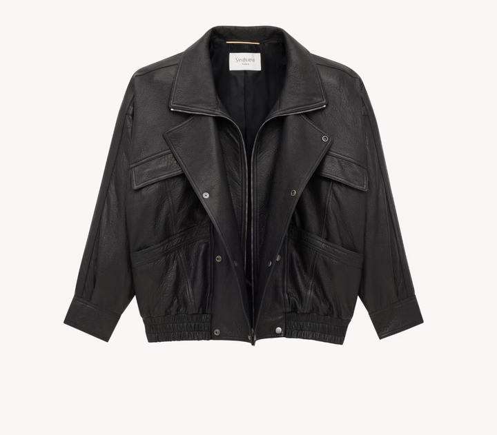 SAINT LAURENT - Bomber en cuir d’agneau