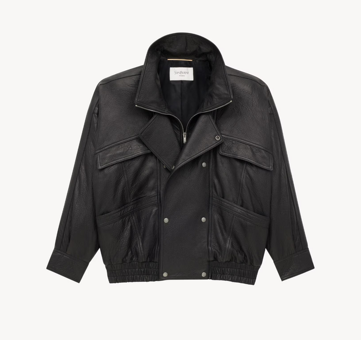 SAINT LAURENT - Bomber en cuir d’agneau