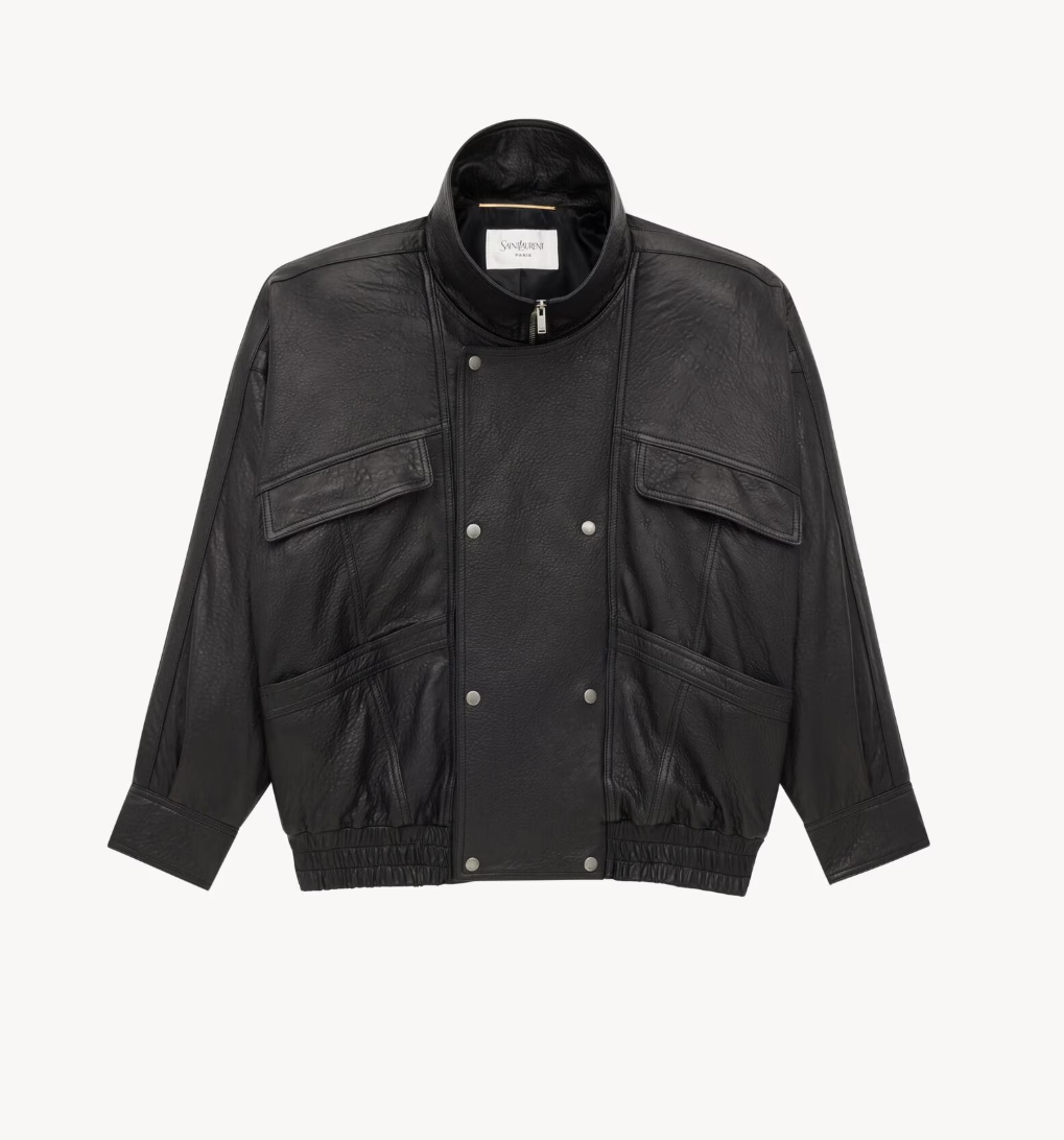 SAINT LAURENT - Bomber en cuir d’agneau