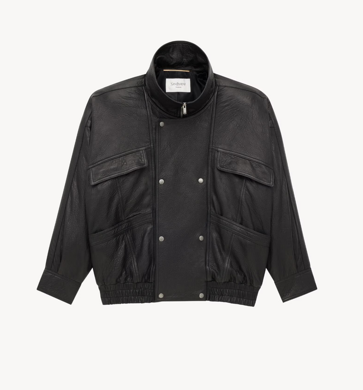 SAINT LAURENT - Bomber en cuir d’agneau