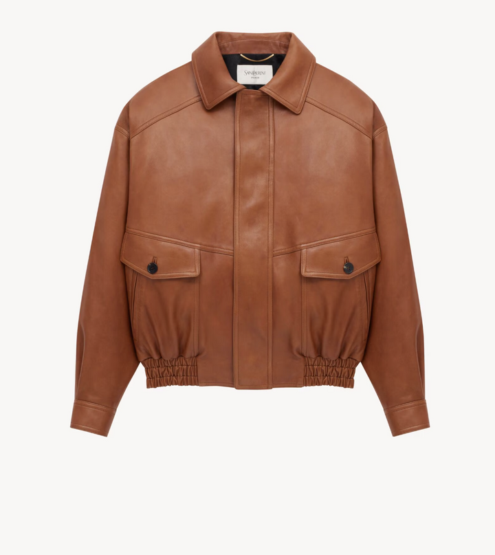 SAINT LAURENT - Bomber en cuir d’agneau