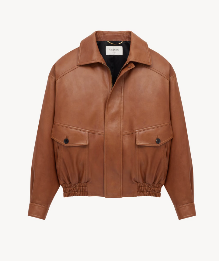 SAINT LAURENT - Bomber en cuir d’agneau