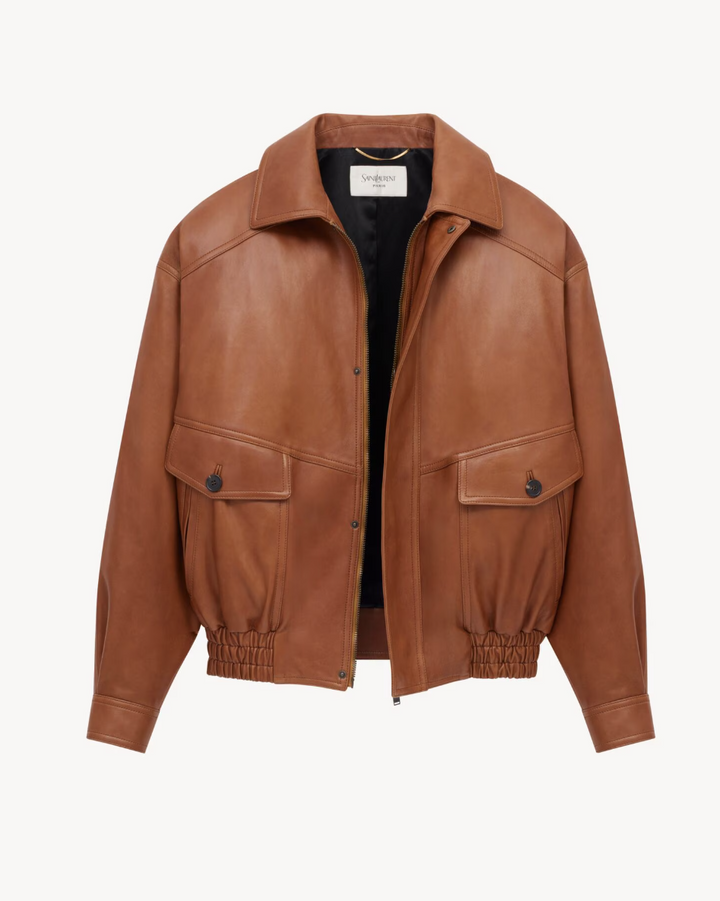 SAINT LAURENT - Bomber en cuir d’agneau