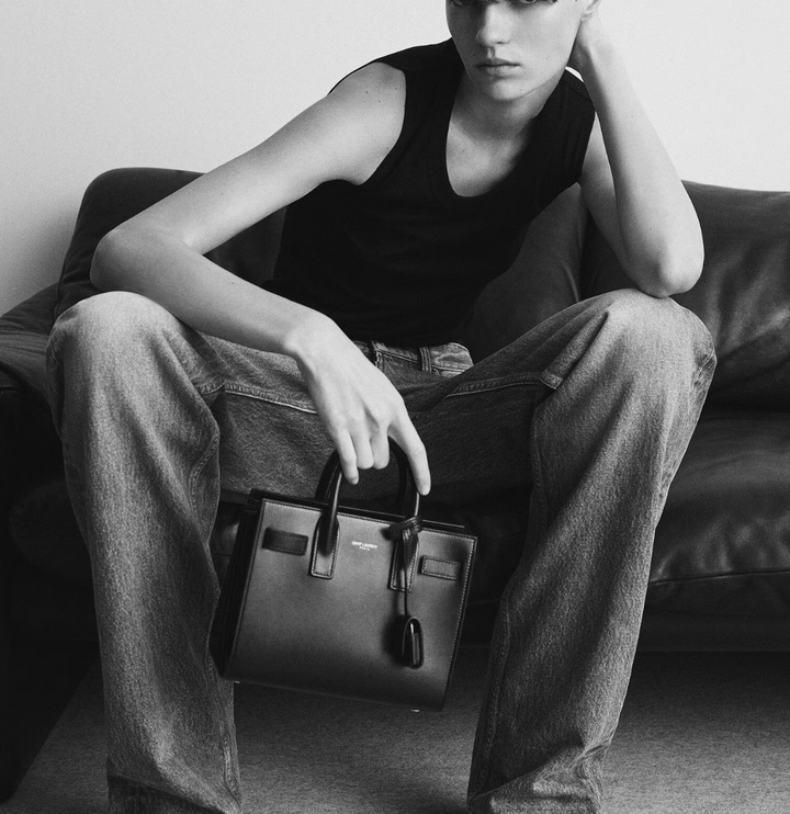 SAINT LAURENT - SAC DE JOUR EN CUIR LISSE - NANO