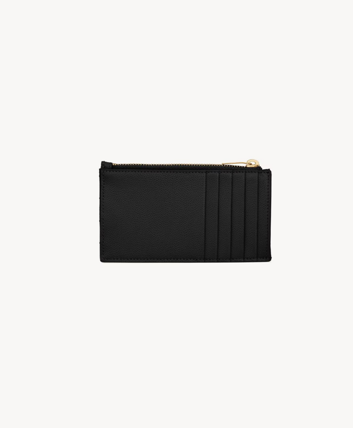 SAINT LAURENT - CASSANDRE FRAGMENTS PORTE-CARTES EN CUIR GRAIN DE POUDRE