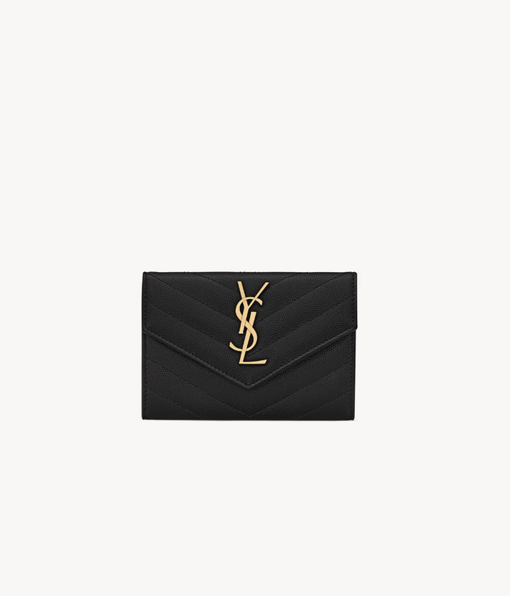 SAINT LAURENT - CASSANDRE PORTEFEUILLE EN CUIR GRAIN DE POUDRE