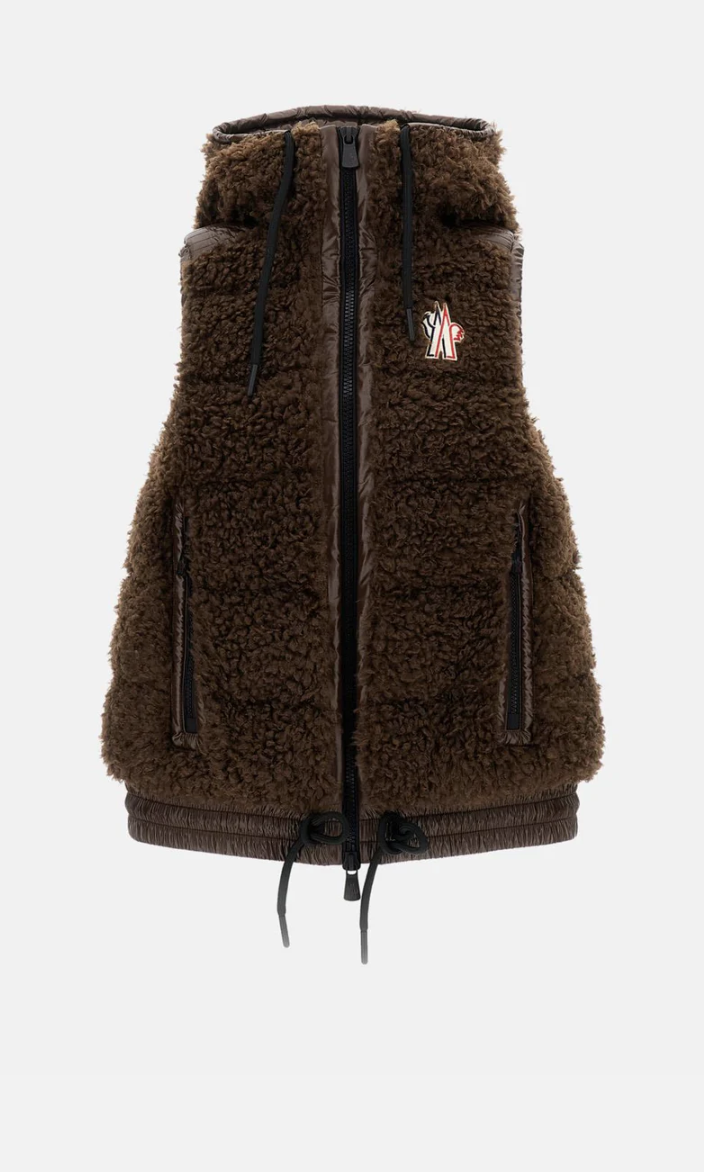 MONCLER - Gilet zippé en teddy matelassé