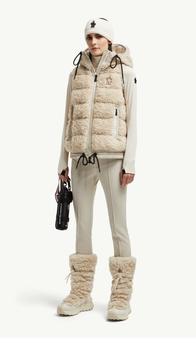 MONCLER - Gilet zippé en teddy matelassé