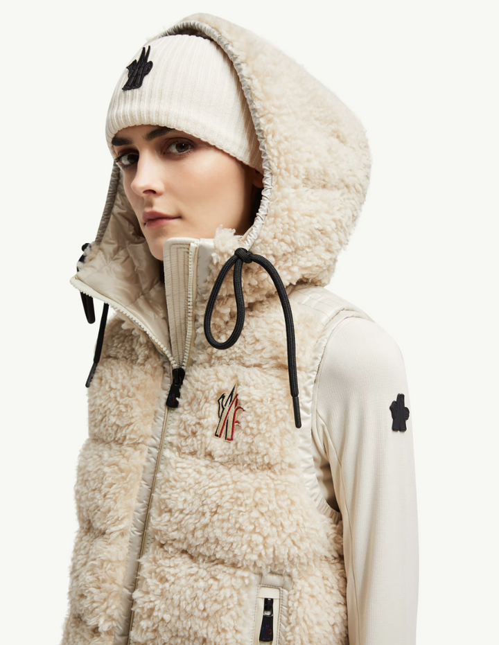 MONCLER - Gilet zippé en teddy matelassé