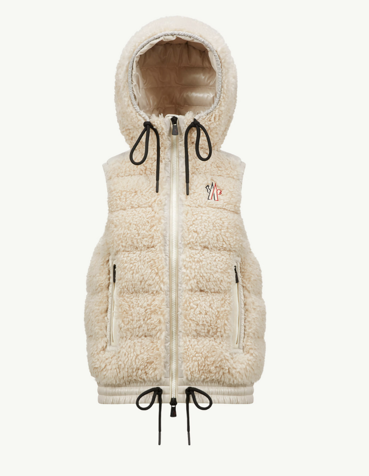 MONCLER - Gilet zippé en teddy matelassé