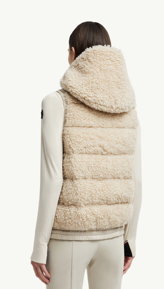 MONCLER - Gilet zippé en teddy matelassé