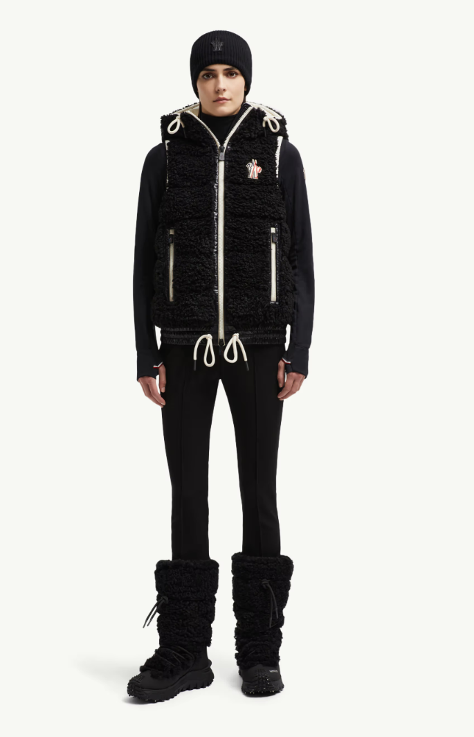 MONCLER - Gilet zippé en teddy matelassé