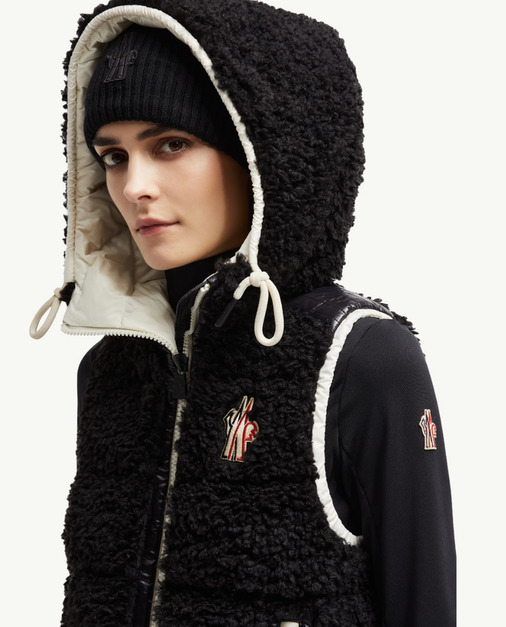 MONCLER - Gilet zippé en teddy matelassé