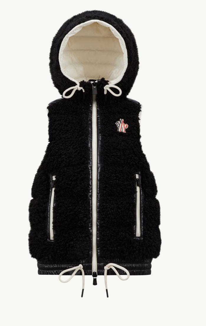 MONCLER - Gilet zippé en teddy matelassé