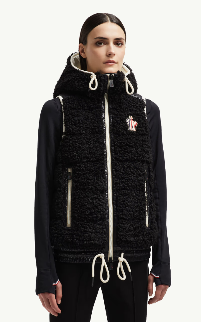 MONCLER - Gilet zippé en teddy matelassé