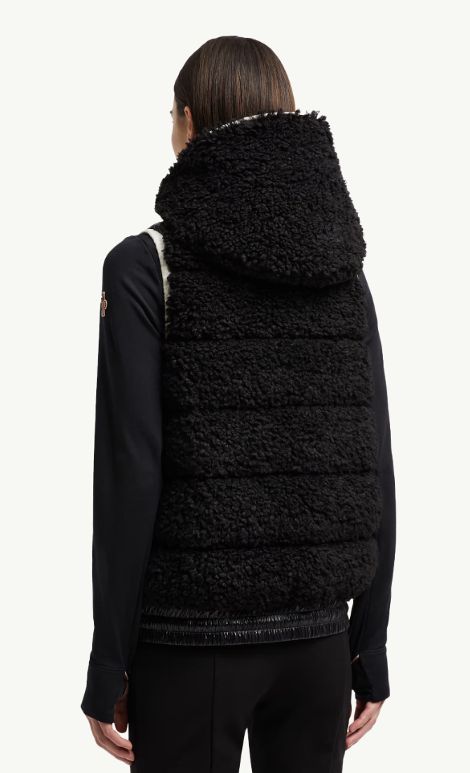 MONCLER - Gilet zippé en teddy matelassé