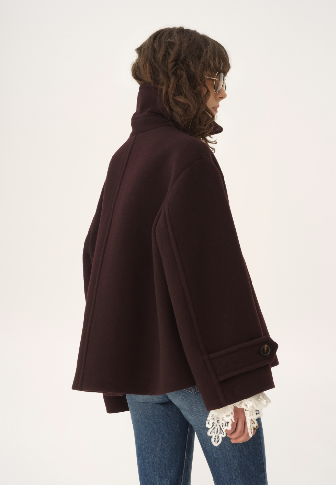 CHLOÉ - Manteau court oversize en laine