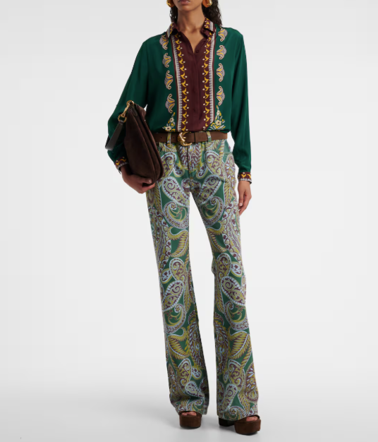 ETRO - Jean bootcut à motif cachemire
