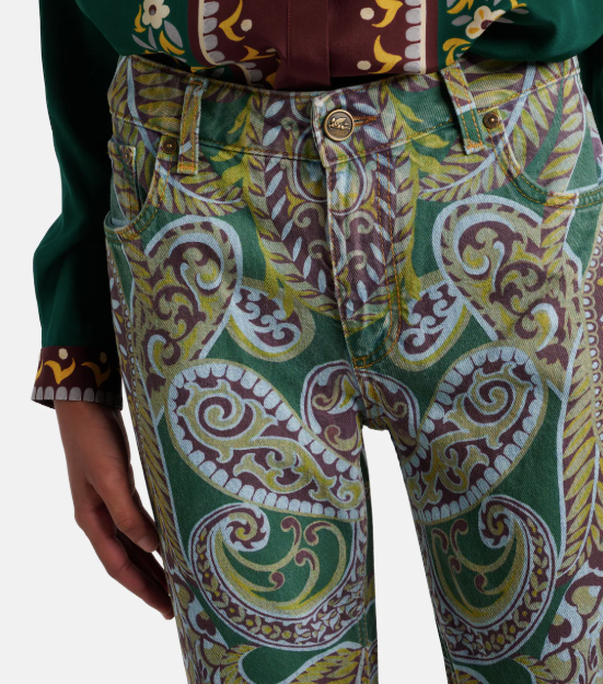 ETRO - Jean bootcut à motif cachemire