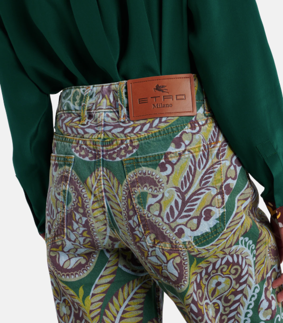 ETRO - Jean bootcut à motif cachemire