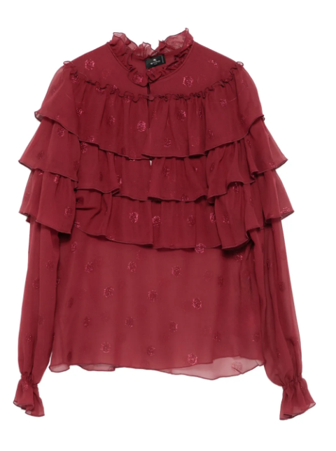 ETRO - blouse volantée à paillettes