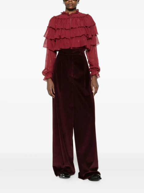 ETRO - blouse volantée à paillettes