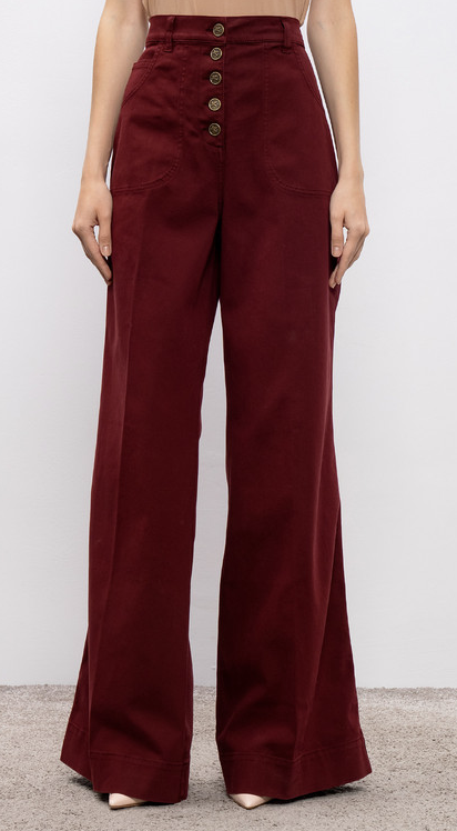 ETRO - Jean évasé bordeaux Pegaso