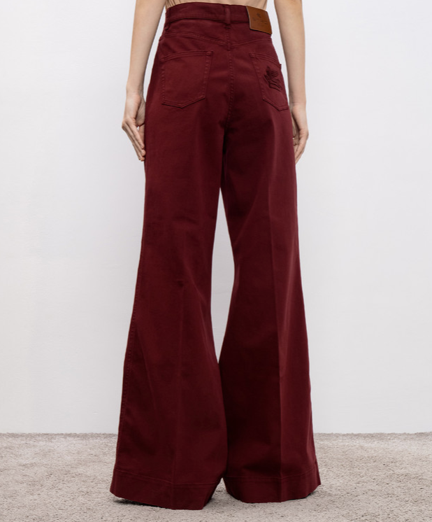ETRO - Jean évasé bordeaux Pegaso