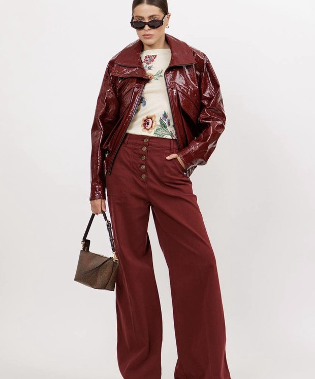 ETRO - Jean évasé bordeaux Pegaso
