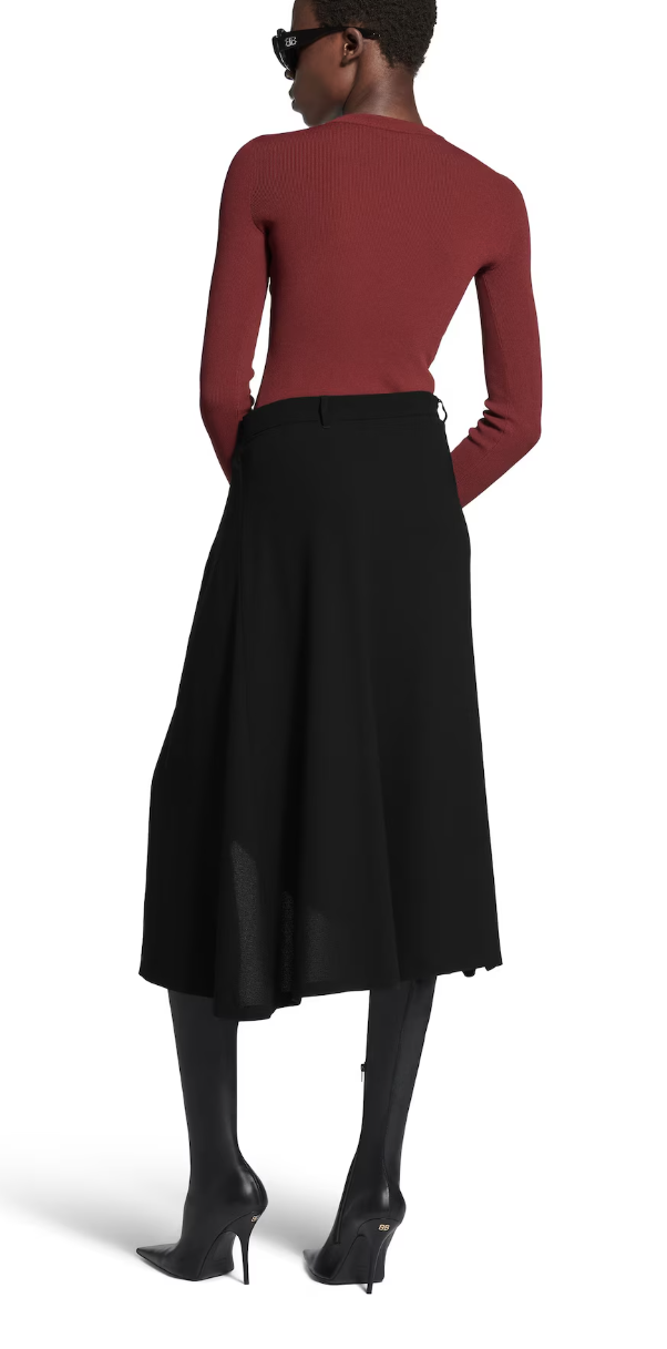 BALENCIAGA - Women's Draped Tailored Skirt in Black