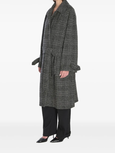BALENCIAGA - manteau ceinturé One Layer à carreaux