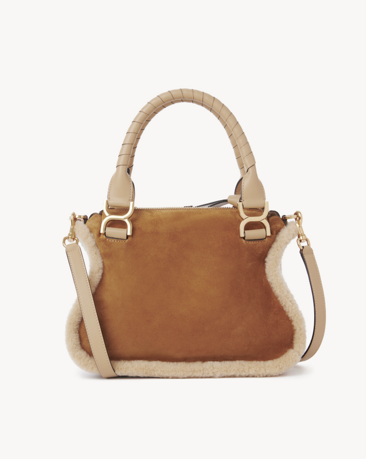 CHLOÉ - Petit sac Marcie en cuir velours et shearling