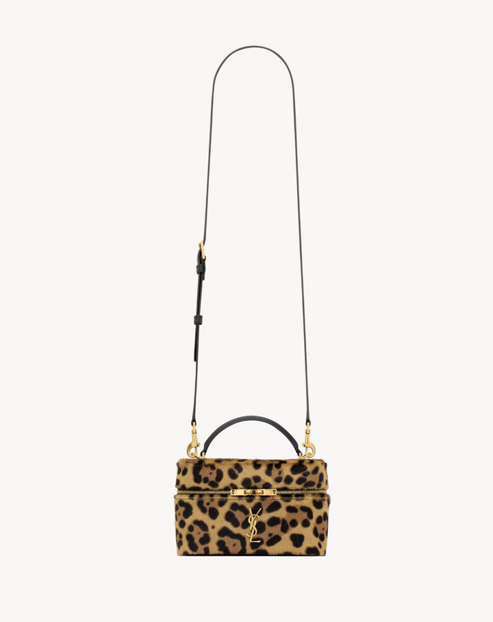 SAINT LAURENT - GABY VANITY BAG EN CUIR effet pony leopard